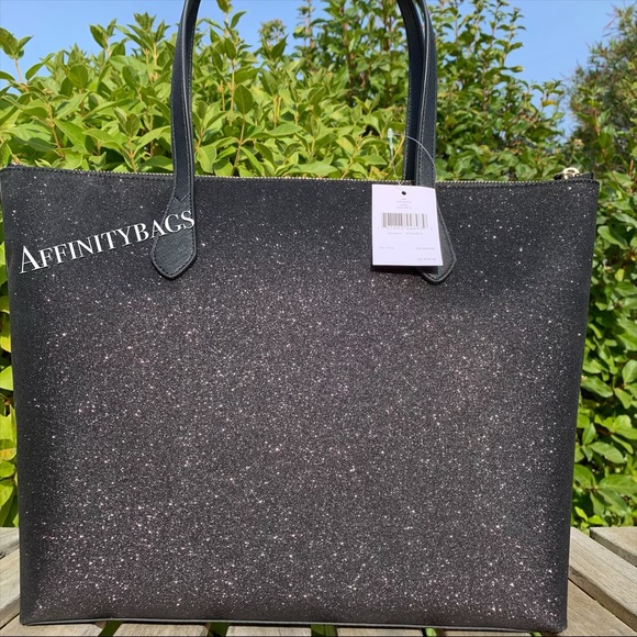 Kate spade large joeley Black glitter Holiday Tote - Picture 5 of 8